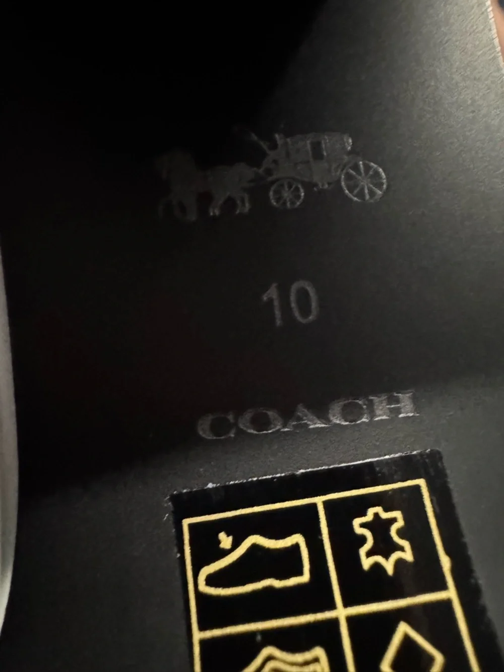 Coach White Leather Penny Loafers with Silver Logo Accent - Picture 7 of 7